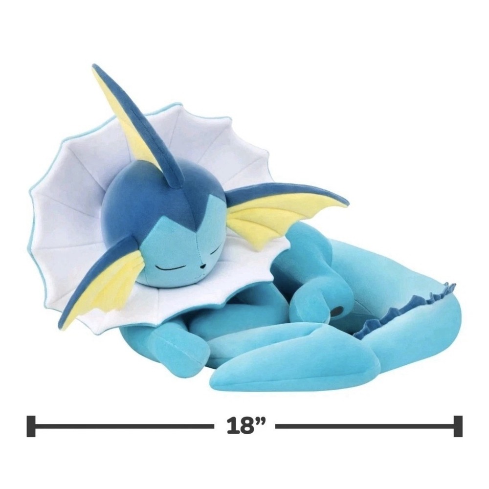 Pokemon Vaporeon Sleeping Plush - 18" Plush NEW Jazwares - Picture 6 of 7